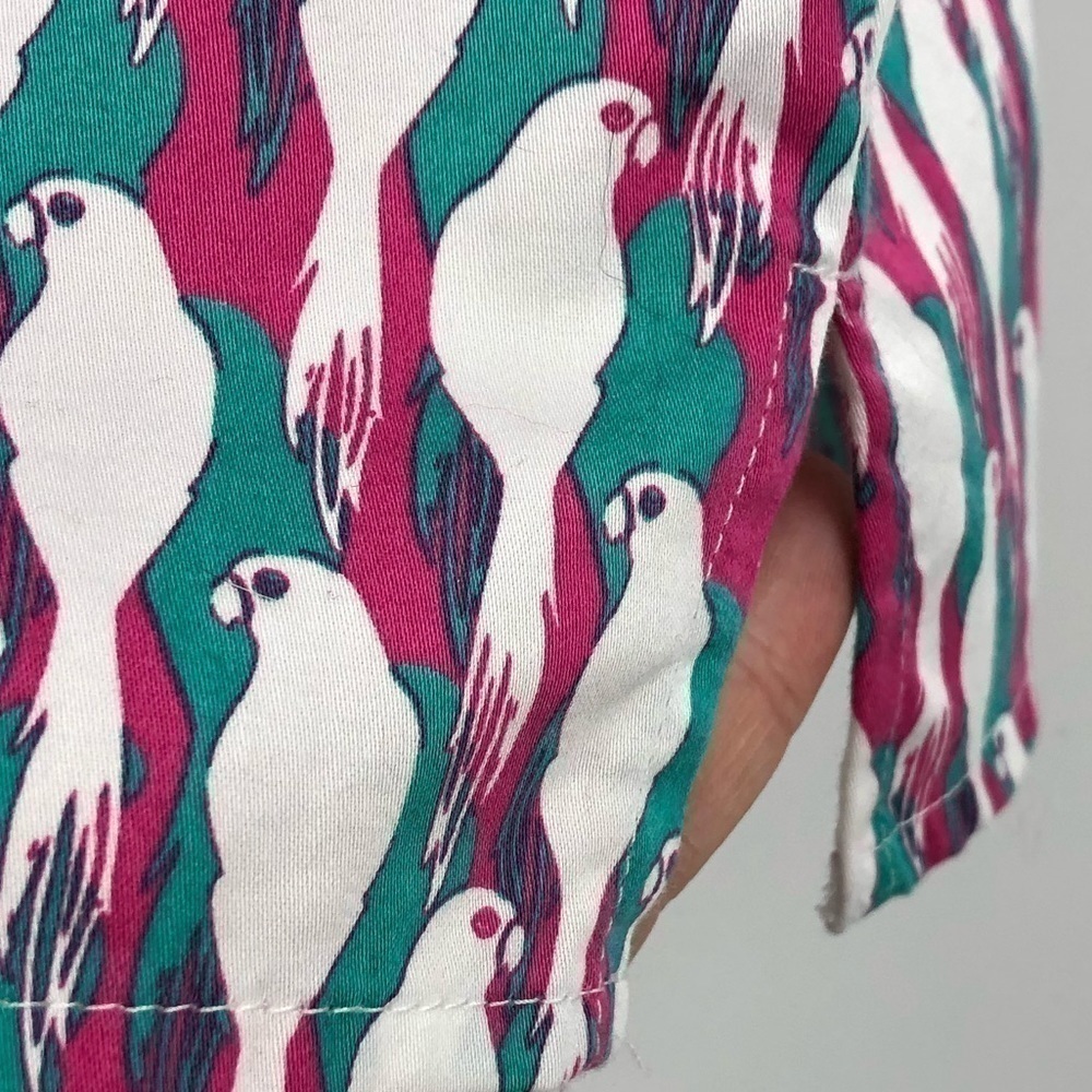 Talbots Petite M Parrot Print Cotton Stretch Sleeveless Round Neck Tank Top - Picture 4 of 9